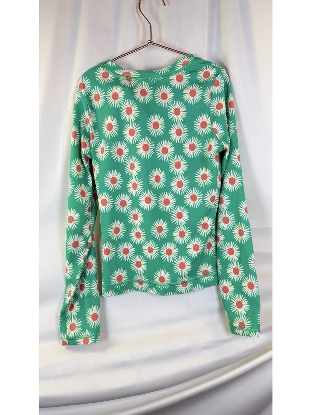 Hanna Andersson Mixie Rash Guard Swim Set Daisy on Minty Green Sz 10 (140 CM)